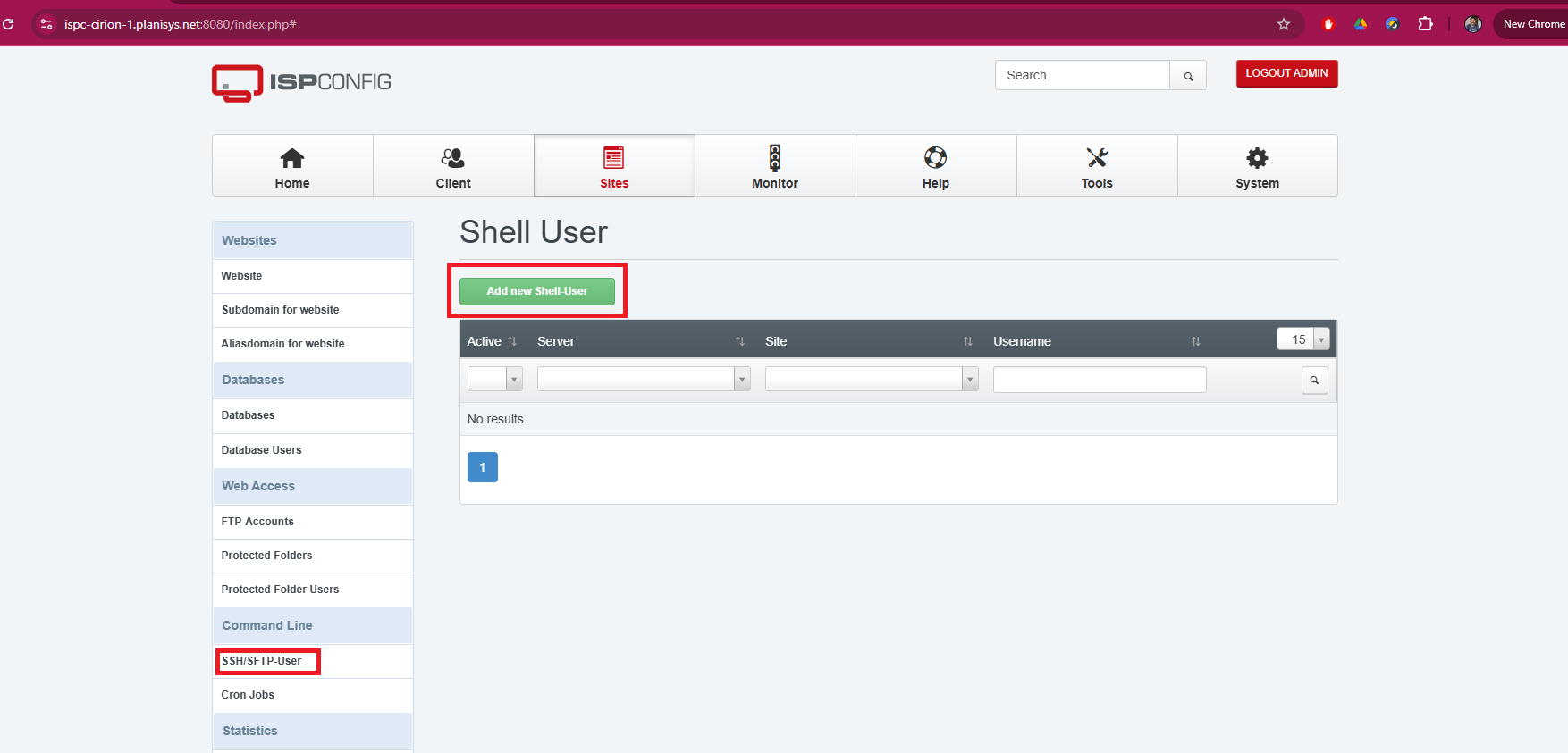 Crear usuario Shell